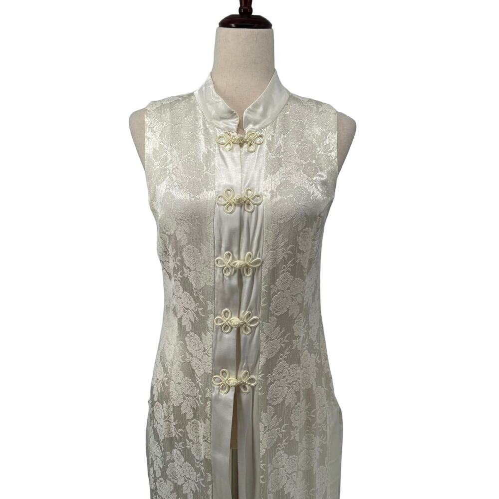 Vtg Cache High Collar Button Down Longline Vest 8… - image 2